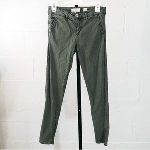 Hei Hei Anthropologie Skinny Pants Size 27 Olive Green Stretch